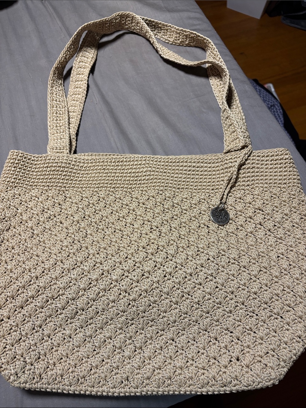 Sak Crochet Tote Bag in Beige